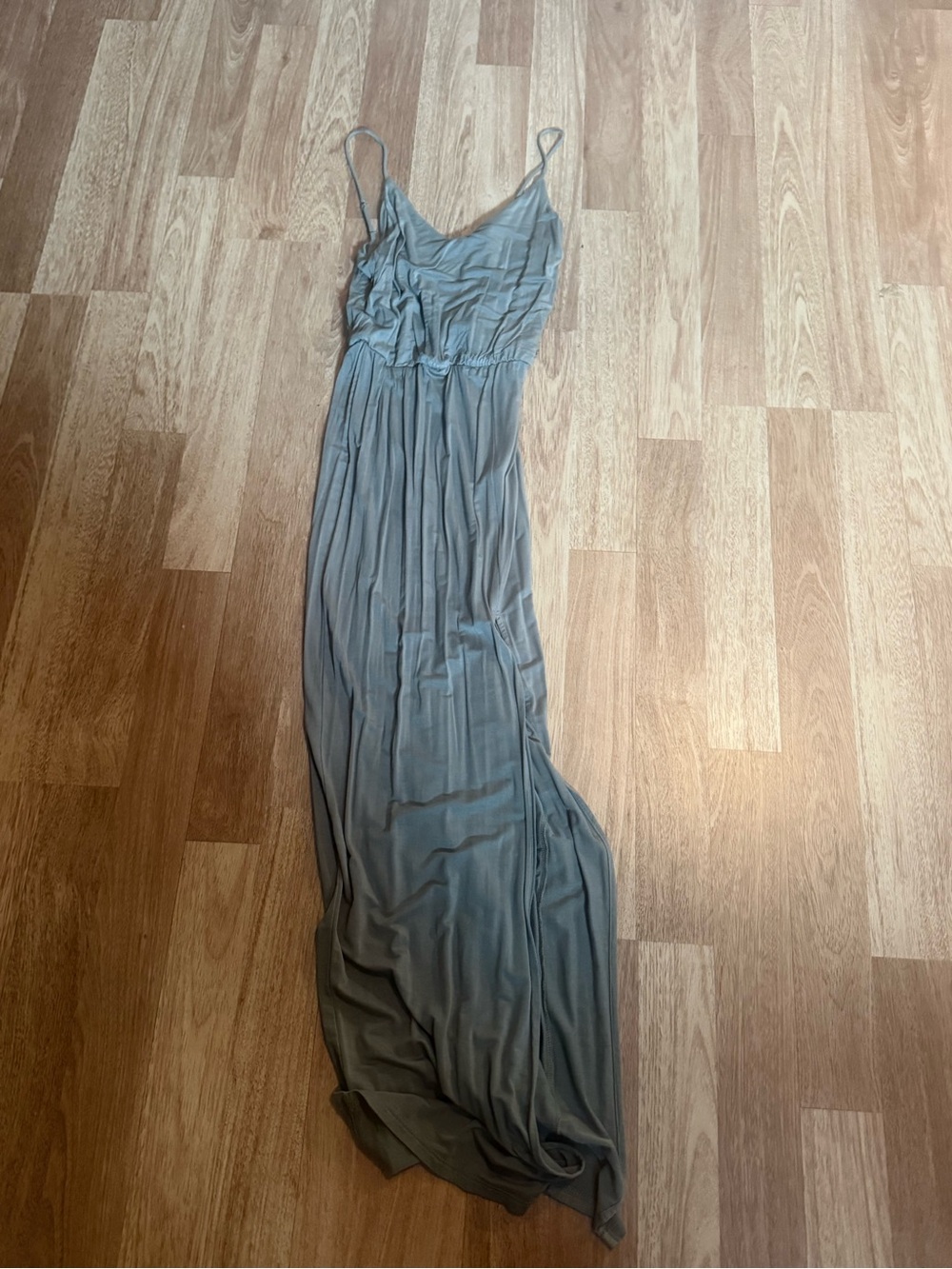 Lulu's Olive Green Spaghetti-Strap Maxi Dress